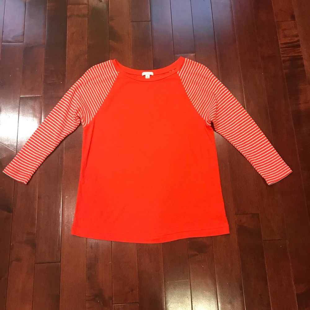 Women’s GAP 3/4 Sleeve Thermal Striped Orange Top
